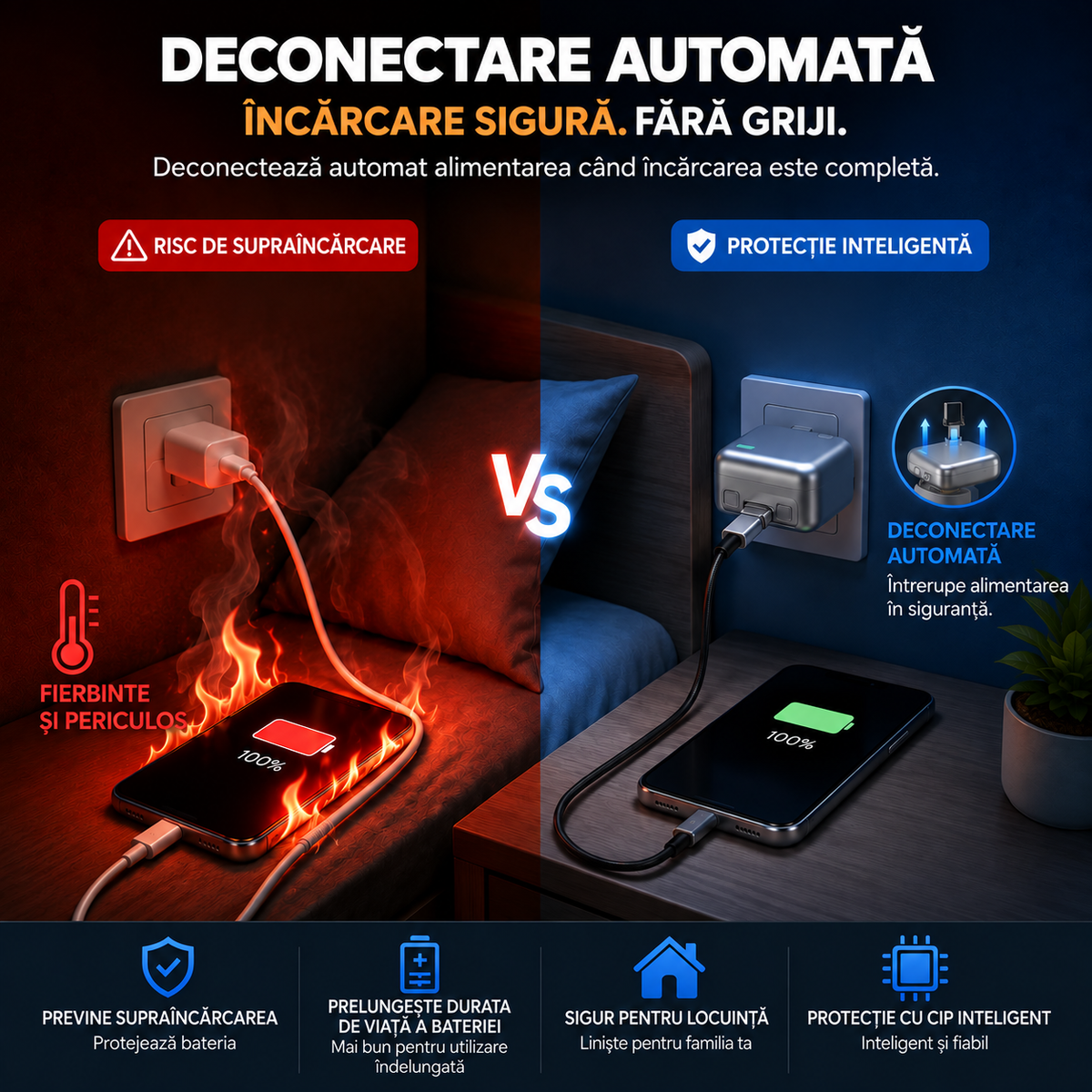 Încărcător Inteligent cu Oprire Automată